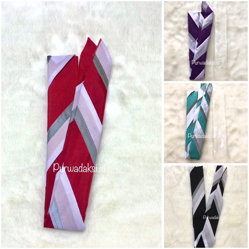 SCRAFT PRAMUKA LIS PUTIH  SCRAF PRAMUKA MENYALA  SCARF PRAMUKA WARNA /SYAL PRAMUKA