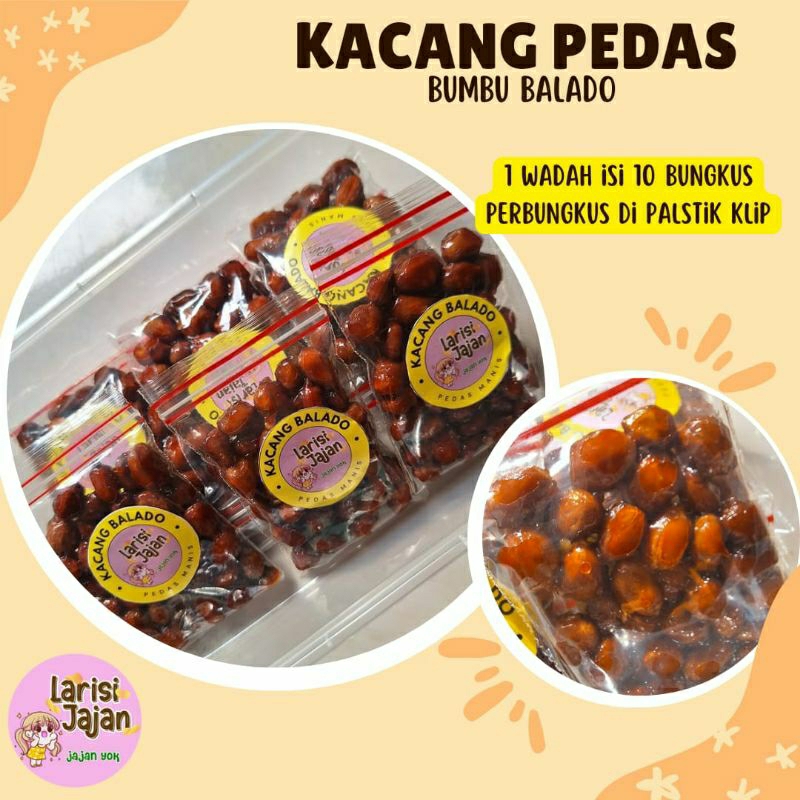 

kacang balado larisi jajan - kacang balado pedas manis - jajanan kekinian