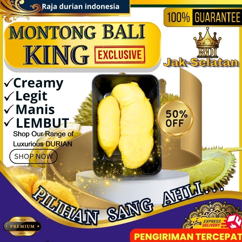 

RDI.cab Jak-selatan Durian montong kupas/DURIAN MONTONG/DURIAN KUPAS MONTONG BALI PREMIUM NO. 1 Unggulan RDI