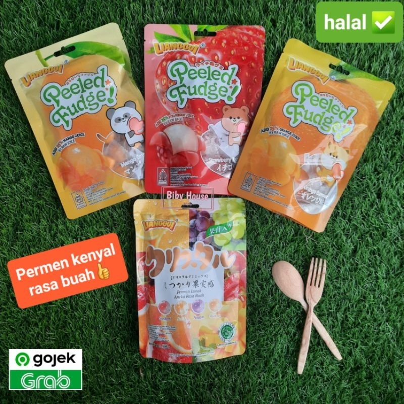 

PERMEN LUNAK RASA BUAH / GUMMY FRUIT LIANGGUI PEELED FUDGE HALAL108 GR