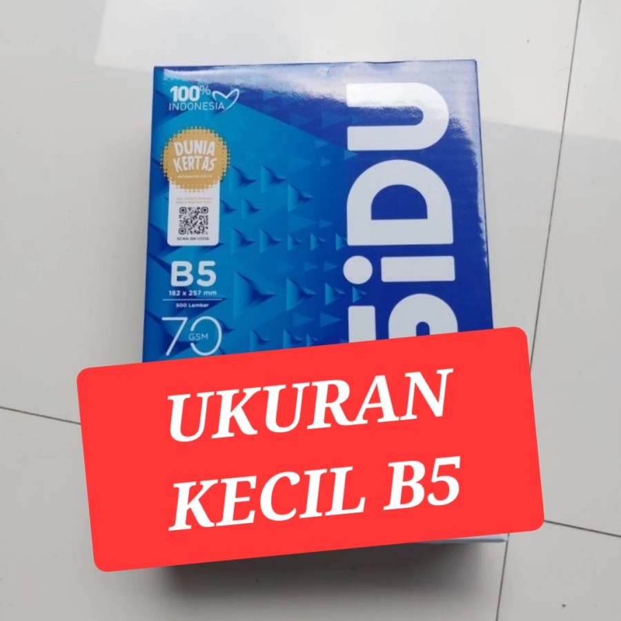 

HVS KECIL UKURAN B5 Putih Polos Sinar Dunia B5 70 Gram 182x257mm - 1 Rim Isi 500 Lbr