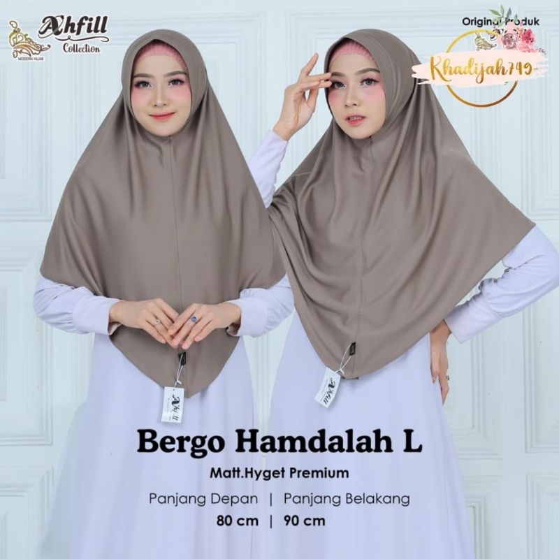 K749 HIJAB BERGO HAMDALAH UK L// HIJAB INSTAN ORI AHFILL COLLECTION