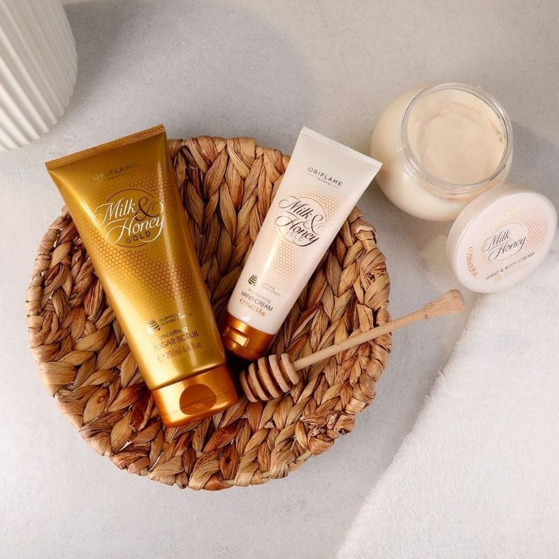 Mh honey sugar scrub, hand cream, small pack, dll