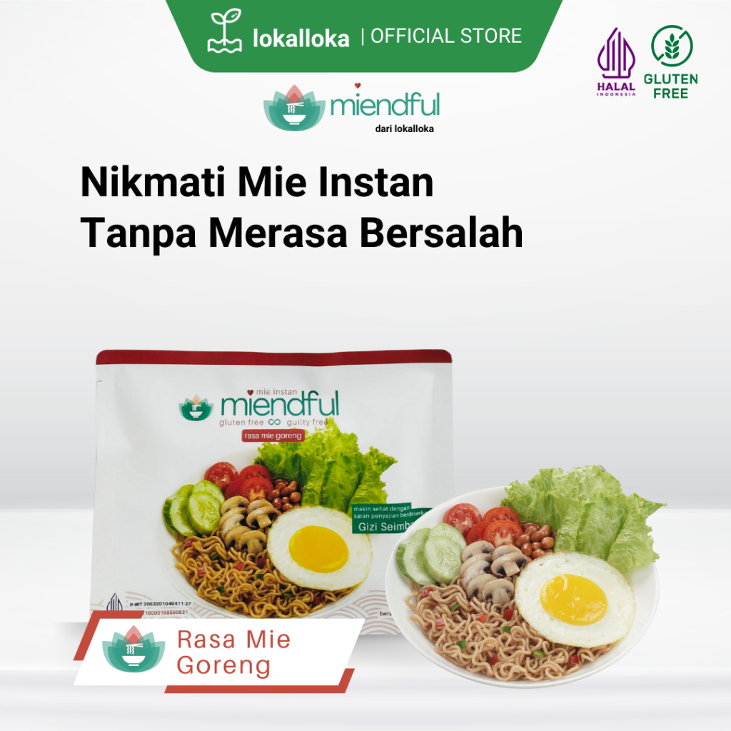 

Mie Instan Sehat Gluten Free Miendful 70 gram rasa mie goreng