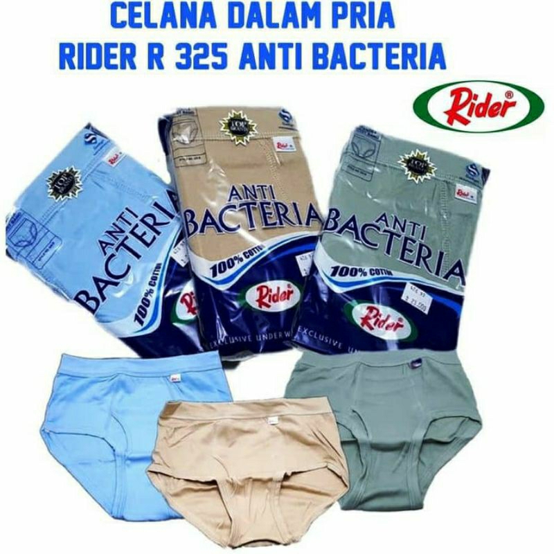 RIDER  R325 ANTI BAKTERI CD Pria Dewasa Celana Dalam Rider Cd Rider (isi 3pcs)