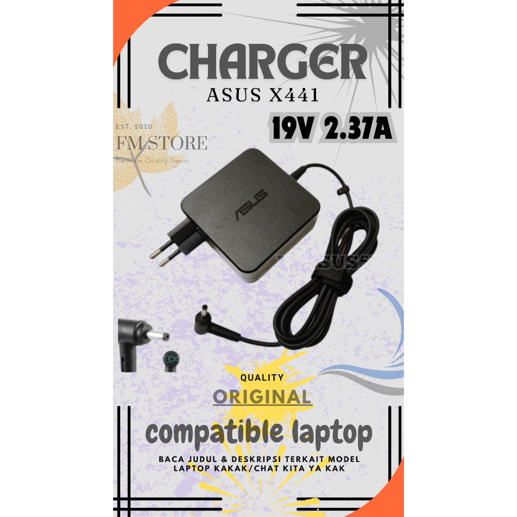 ASUS ADAPTOR - Charger Laptop Asus  Adaptor Asus X441 X441U X441UV X441UA X441S X441SC X441SA