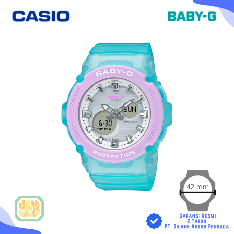 JAM TANGAN WANITA CASIO BABY-G BGA-270-2A ORIGINAL - BABYG BGA 270 2ADR BIRU TRANSPARANT