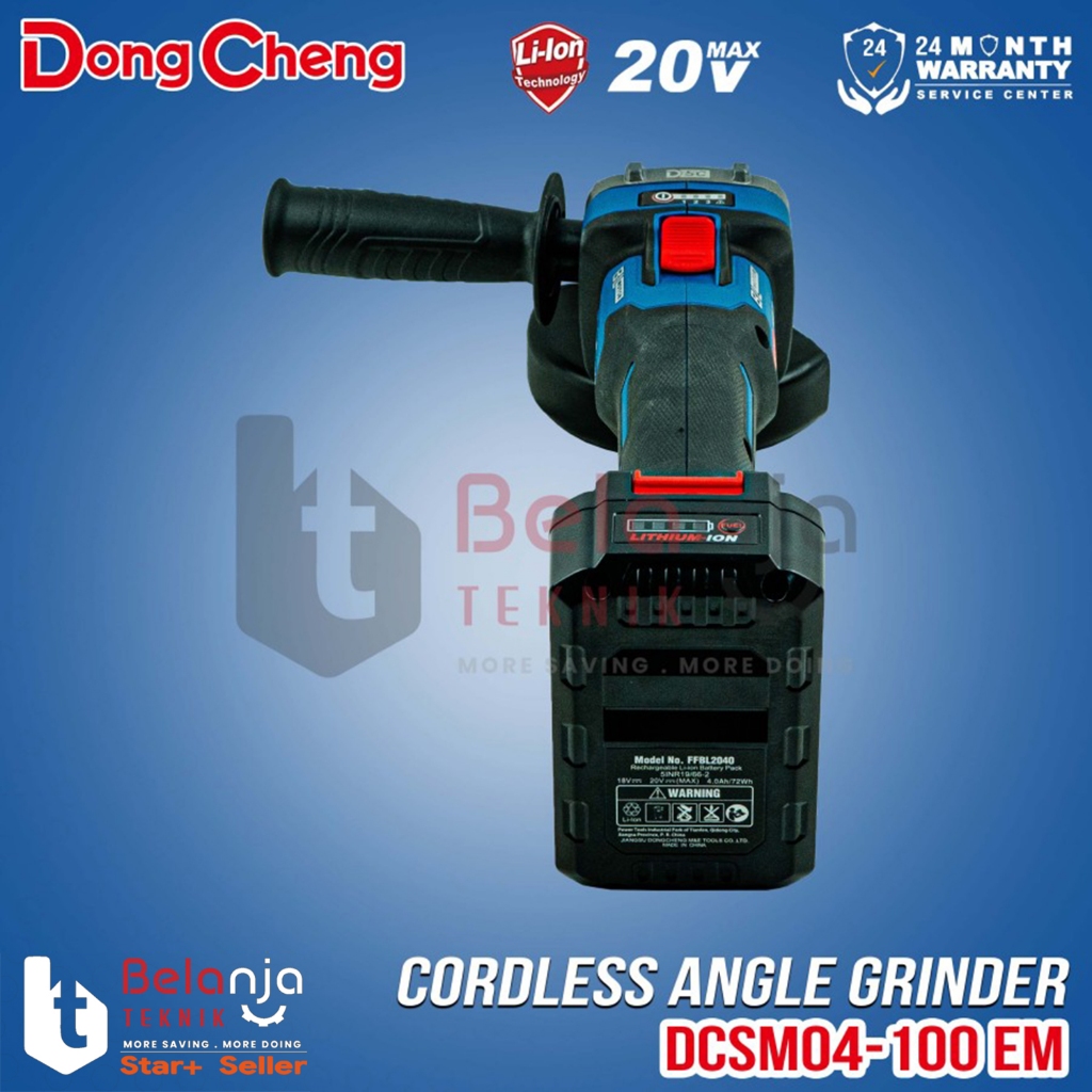 Shp1 Dongcheng Angle Grinder Baterai DCSM04-100 EM Mesin Gerinda 20V SET DCSM 04-100 DCSM04-100EM
