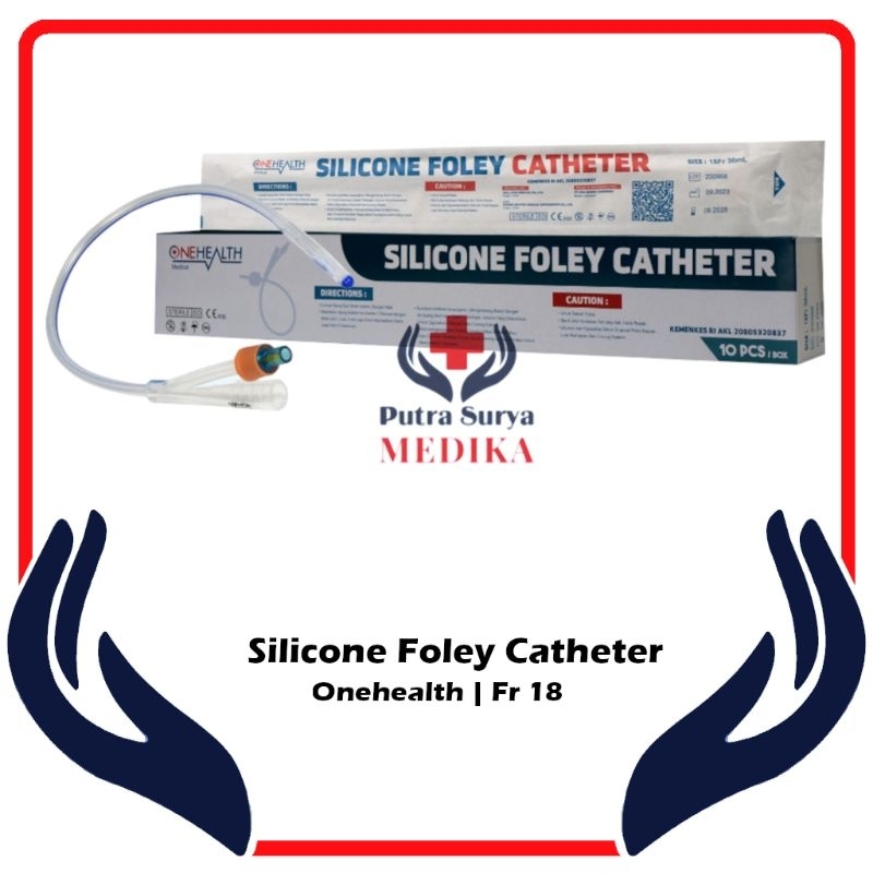 Silicone Foley Catheter OneHealth Fr.16 Fr.18 Selang Kateter Urine Silikon Selang Kencing Pasien