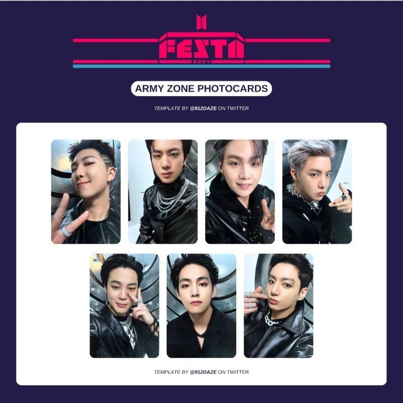 Photocard BTS Festa 2024 (Namjoon Jin Jhope Jimin Taehyung Jungkook)