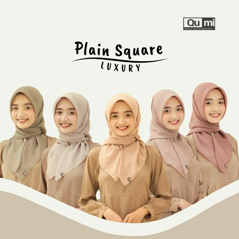 jilbab plain square luxury by Qumi label