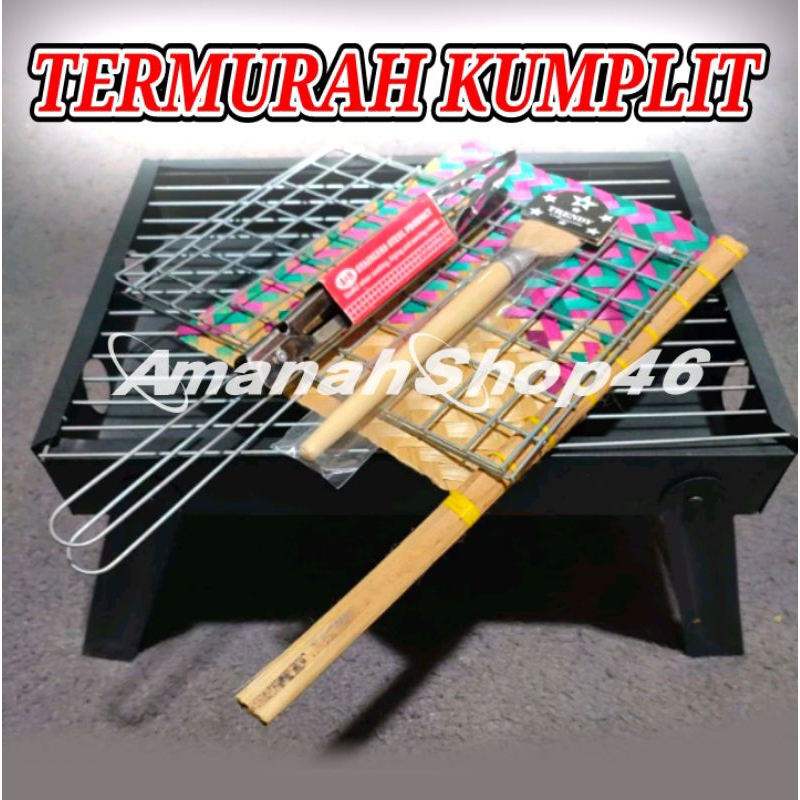 1 PAKET Alat Pemanggang Serbaguna Barbeque Bakaran Portable Arang Panggangan Portabel Sate Grill Bbq