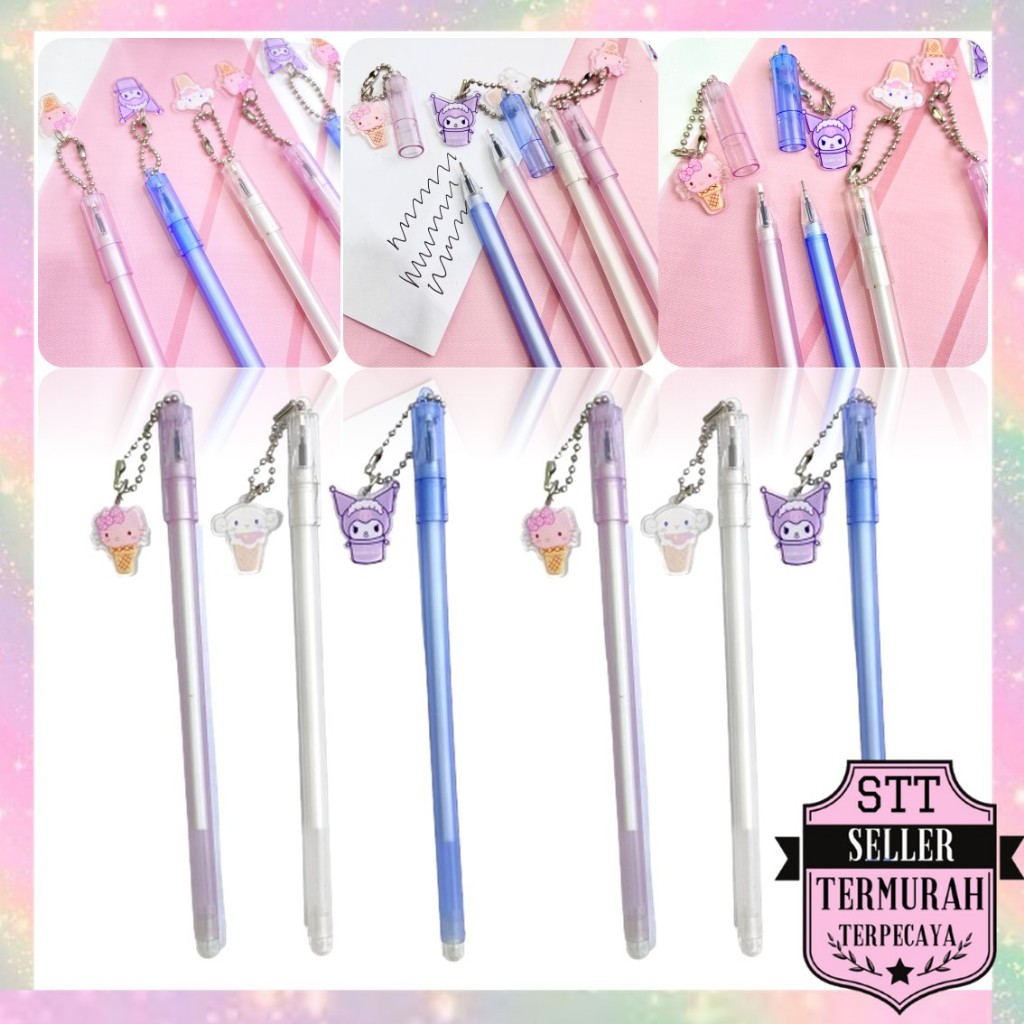 

STT Pulpen Lucu Aesthetic Pen Gantungan Motif Kartun Bolpoint Karakter Pena Gel Bolpen Unik Alat Tulis Kantor