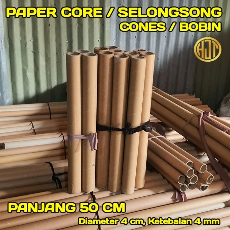 

SELONGSONG/ PAPER CORE/ CONES/ BOBIN KARDUS | 4 CM X 50 CM | ALAT PACKING