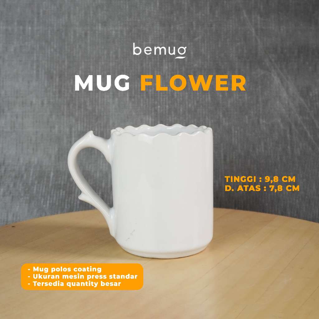 Mug Flower Polos Coating Sublim Press Digital