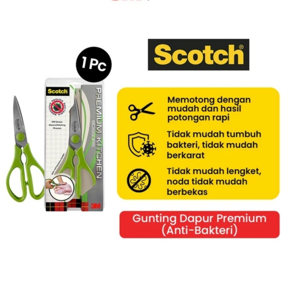 

Scotch 3M Gunting Dapur Premium KS-AB Hijau 8 Inch