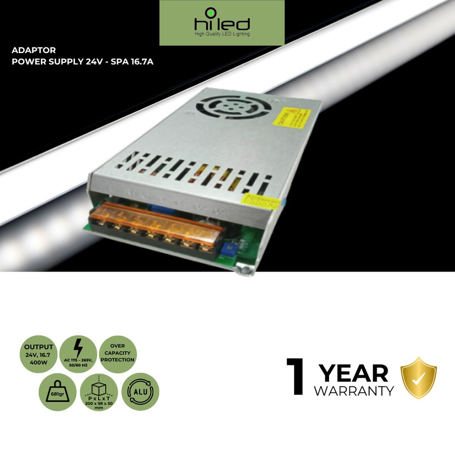 HILED Indoor SPA 24V  ADAPTOR / POWER SUPPLY 24V - SPA 16.7A HL400 – H1V24