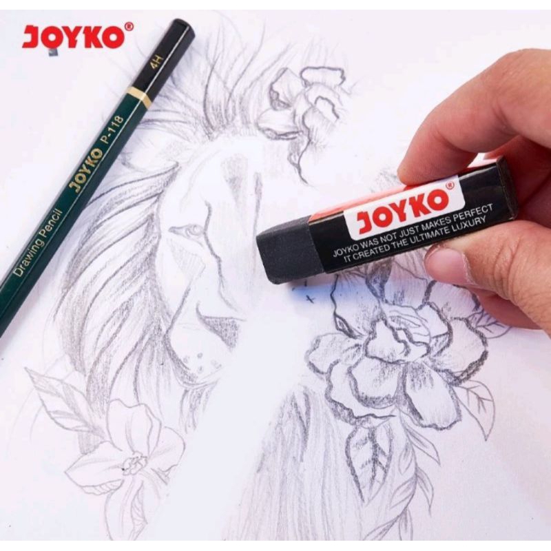 

(PERPCS) penghapus Joyko panjang hitam eraser/hapusan/penghapus panjang