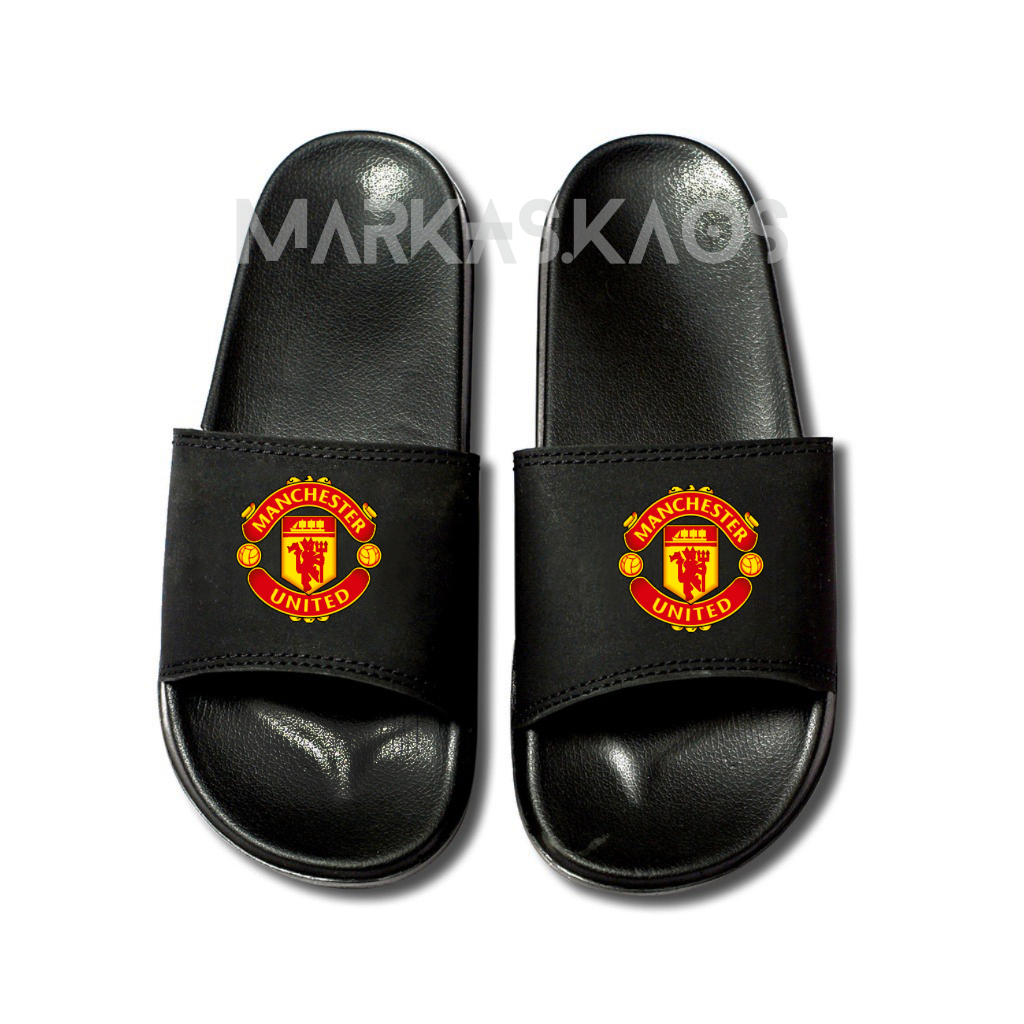 Sandal Slop MU | Sandal MANCHESTER UNITED | Sendal Slide MANCHESTER UNITED FullBlack