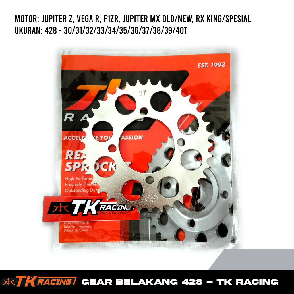 Gir Gear Belakang 415/428 TK Racing Yamaha Jupiter Z Vega R RX King Jupiter MX 135 MX New F1ZR V80 R