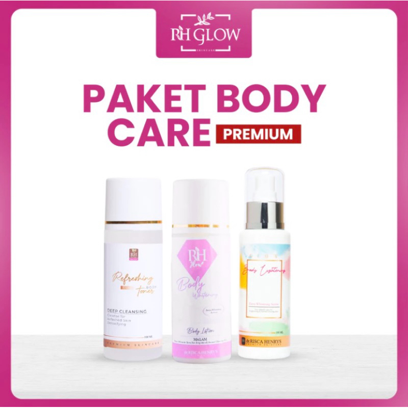 RH GLOW SKINCARE PAKET BODYCARE (Mencerahkan, Meratakan warna kulit, Membersihkan)