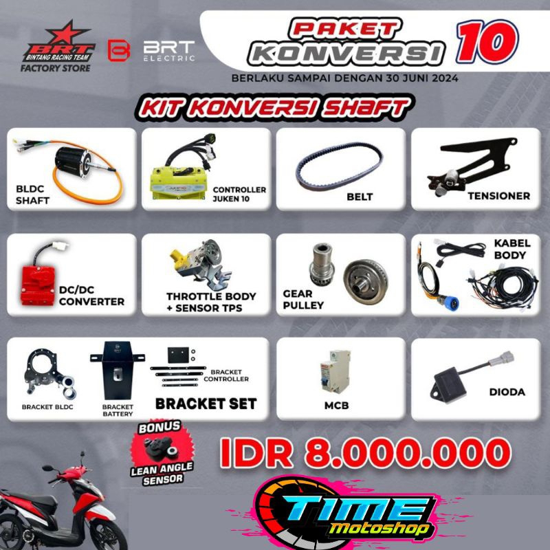 PAKET KONVERSI MOTOR LISTRIK BRT SUPRA / REVO / JUPITER Z1 / VARIO 110 KARBU / BEAT SERIES