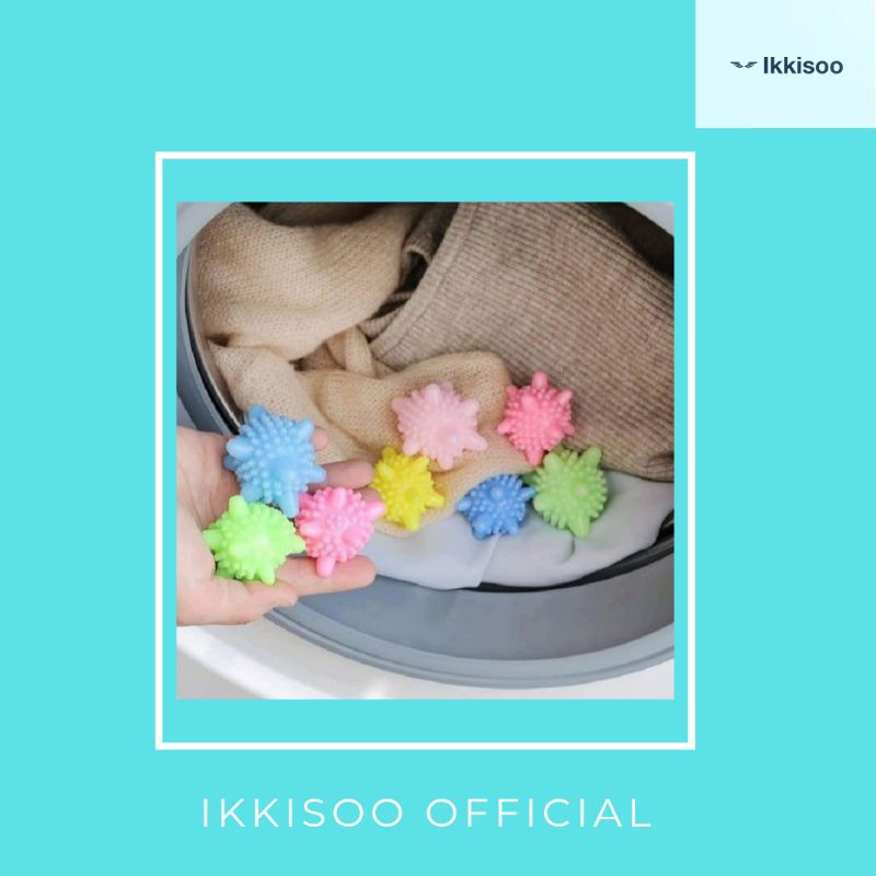 IKKISOO Bola plastik mini pembersih mesin cuci