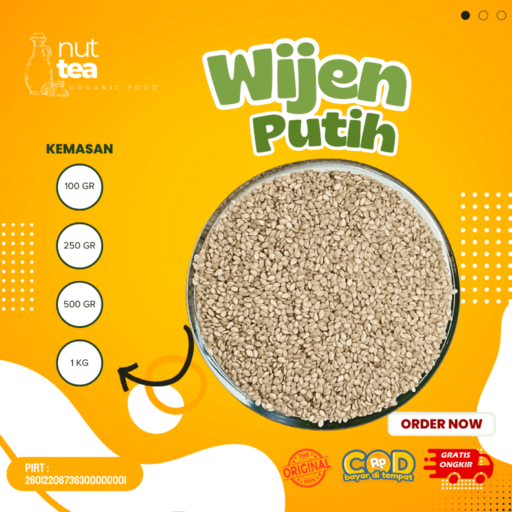 

Wijen Putih 100gr - White Sesame Seed / Biji Wijen / Natural / Organik