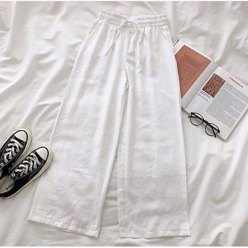 Celana Kulot Wanita Pants Cullote Sigaret Premium Highwaist Kekinian Terbaru Polos Panjang 90cm