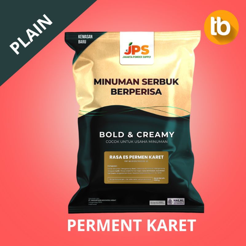 

JPS Powder Bubuk Minuman Serbuk Instan Rasa Es Permen Karet Viral Plain Tanpa Gula 1Kg