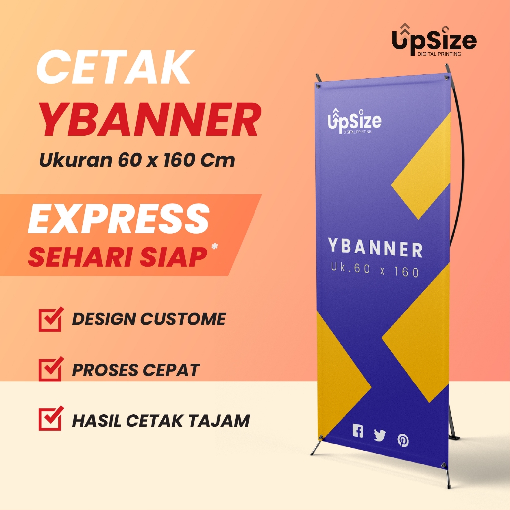 EXPRESS - Cetak Y Banner - 60 x 160 cm/ X banner/ Display banner / Display Event Albatros & Luster