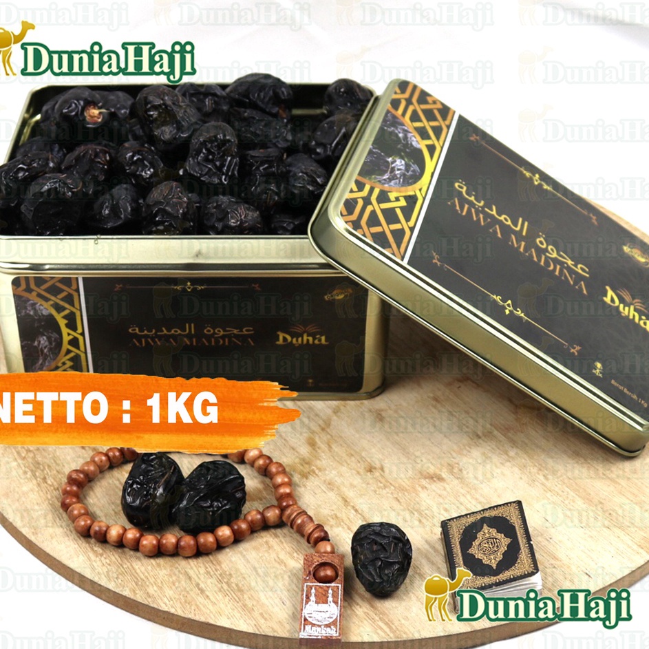 

KODE ZNFRN Kurma Ajwa 1KG Lembut Kemasan KALENG Azwa Ajwah Kurma Nabi Empuk 1 Asli Madinah Premium Exclusive