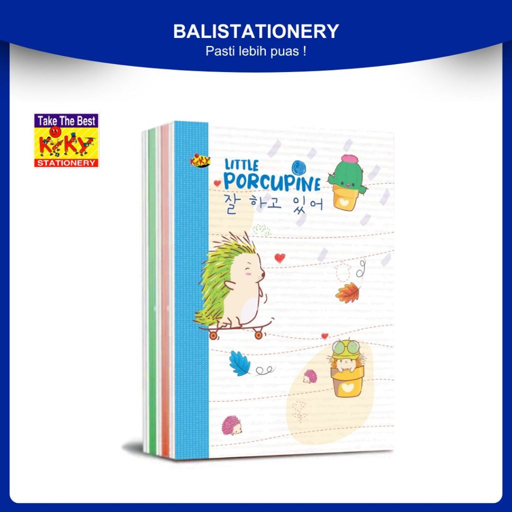 

Buku Tulis 38 lbr Kiky Polos/warna 1 pak isi 10