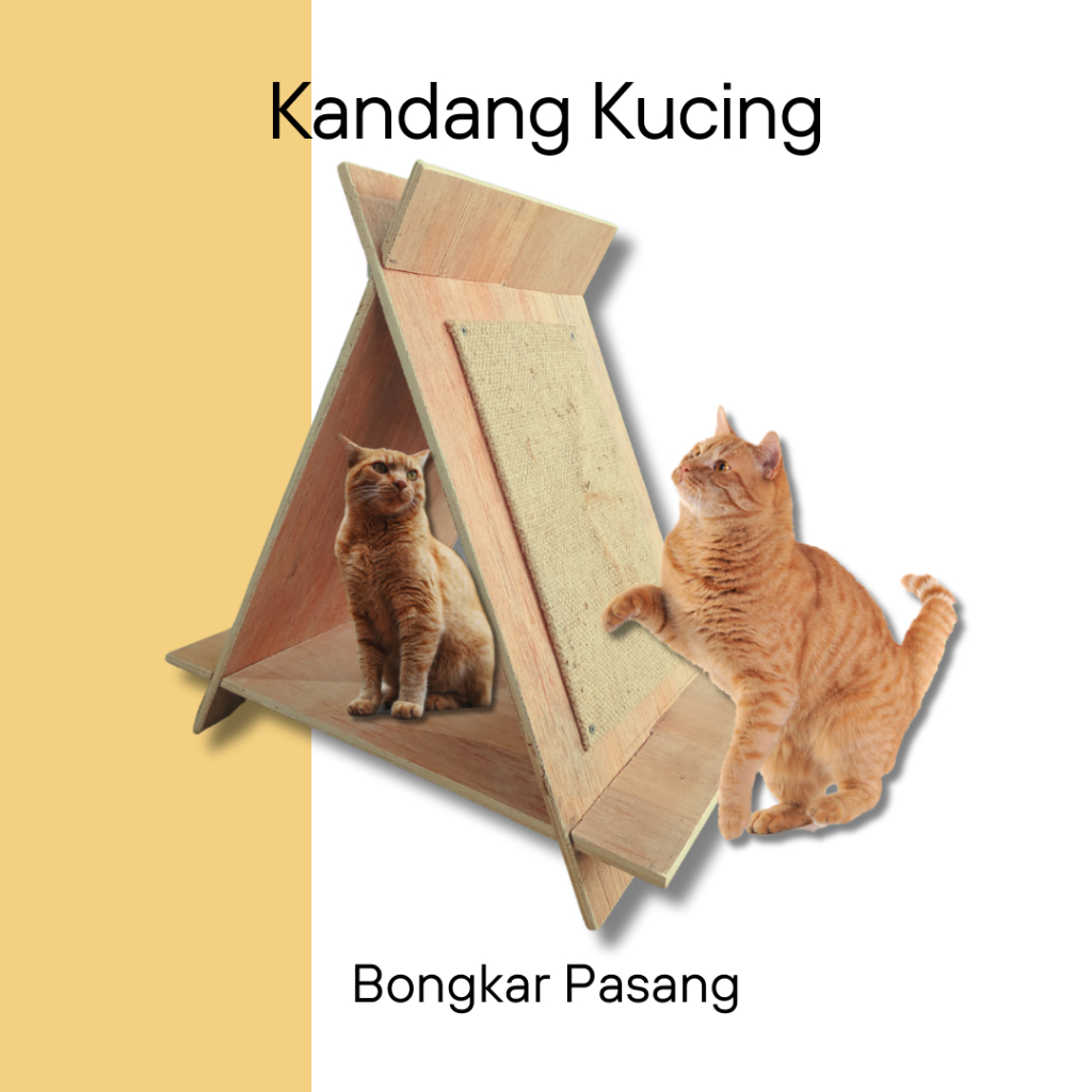 Rumah Kucing Outdoor - Kandang Hewan Cakaran Kucing - Mainan Kucing Kayu
