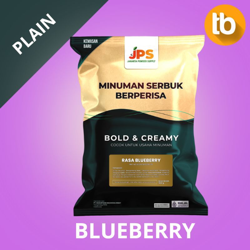 

JPS Powder Bubuk Minuman Serbuk Instan Rasa Blueberry Plain Tanpa Gula 1Kg