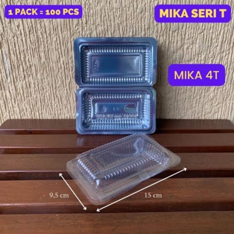 Mika Plastik Bening L3/ Wadah Makanan Kue Jualan Isi 100 pcs