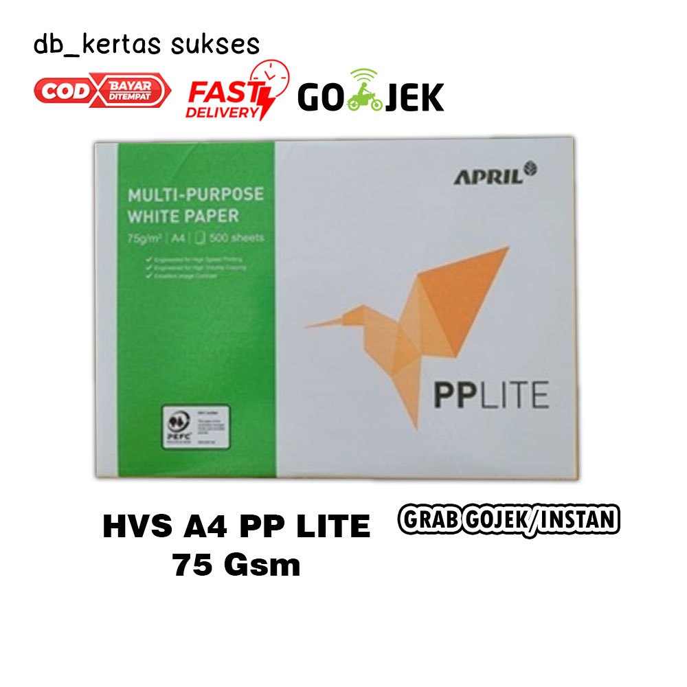 

Kertas HVS A4 75 gr 1 Rim PPlite (Multi-Purpose White Paper)