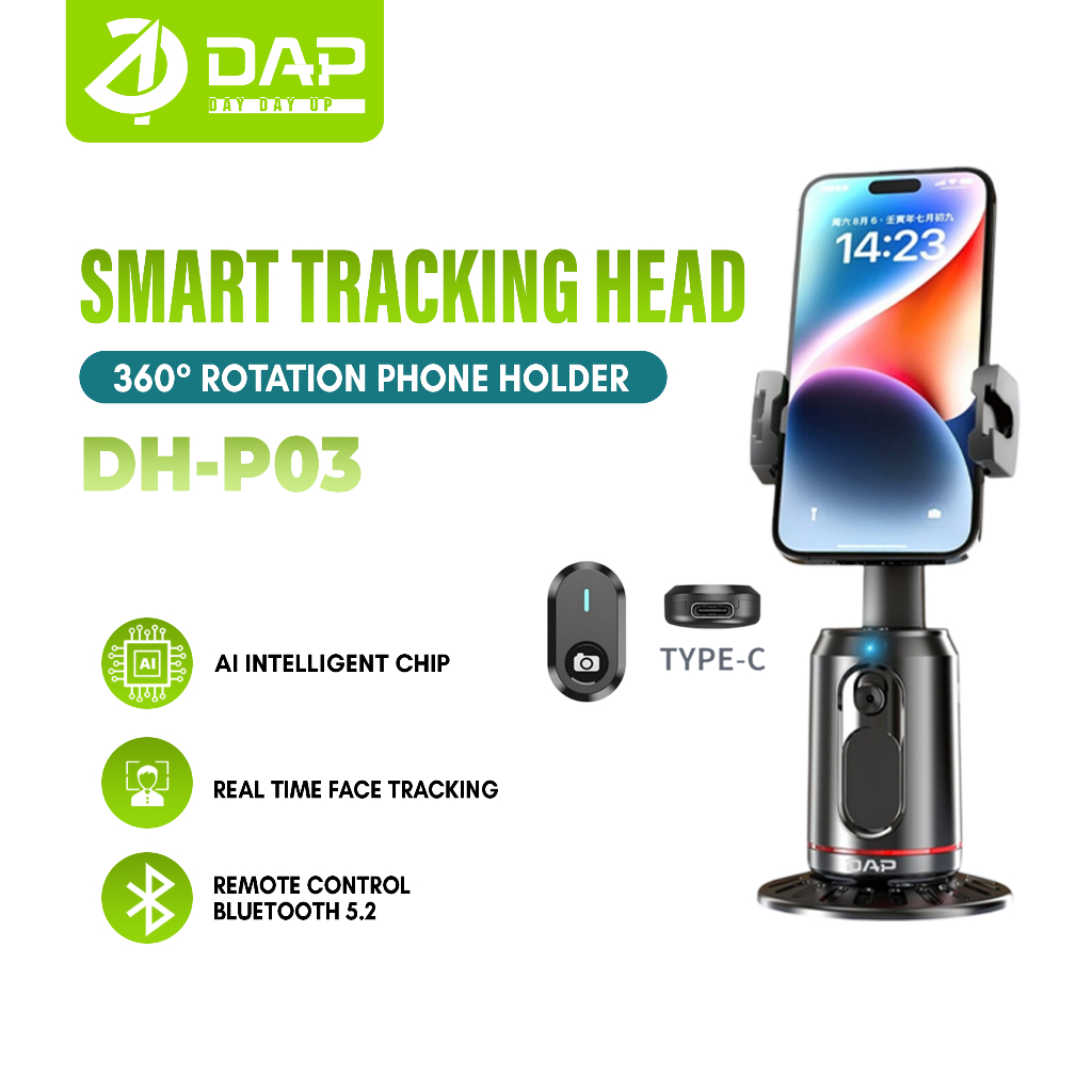 DAP DH-P03 Gimbal Stabilizer Hp Auto Face Tracking Camera 360° Gesture Control Garansi 1 Tahun