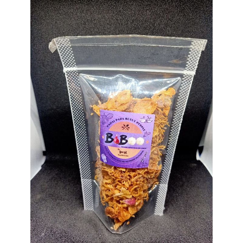 

bawang goreng PREMIUM BABOO dari LOOEN.co kemasan hemat traveling standing pouch