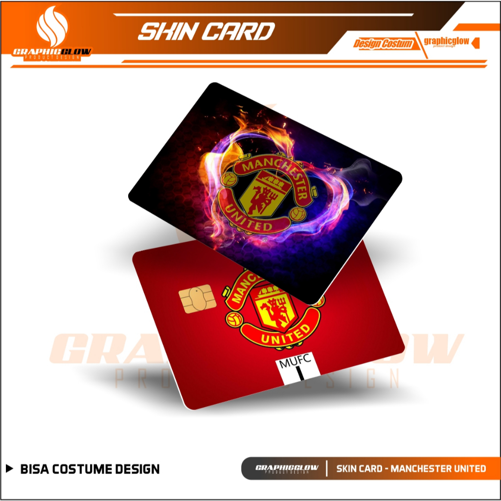 

LOGO MANCHESTER UNITED STIKER PELINDUNG KARTU SKIN CARD ATM SIM KTP E-MONEY STICKER LEM KUAT ANTI GORES