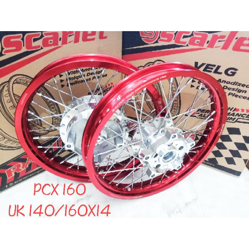 Scarlet SNI Original Velg jari2 paketan ring 14 khusus buat PCX 160 ukuran velg 140/160x14 , Produk 