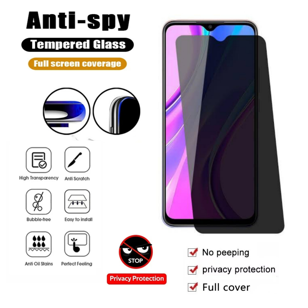 Tempered glass anti spy privacy full cover Infinix 11 11i 11s 11s NFC 11 Pro anti intip
