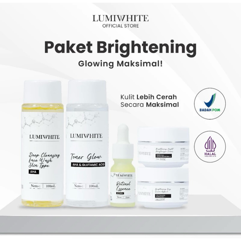[5in1] LUMIWHITE Paket Brightening Mencerahkan Kulit Skincare