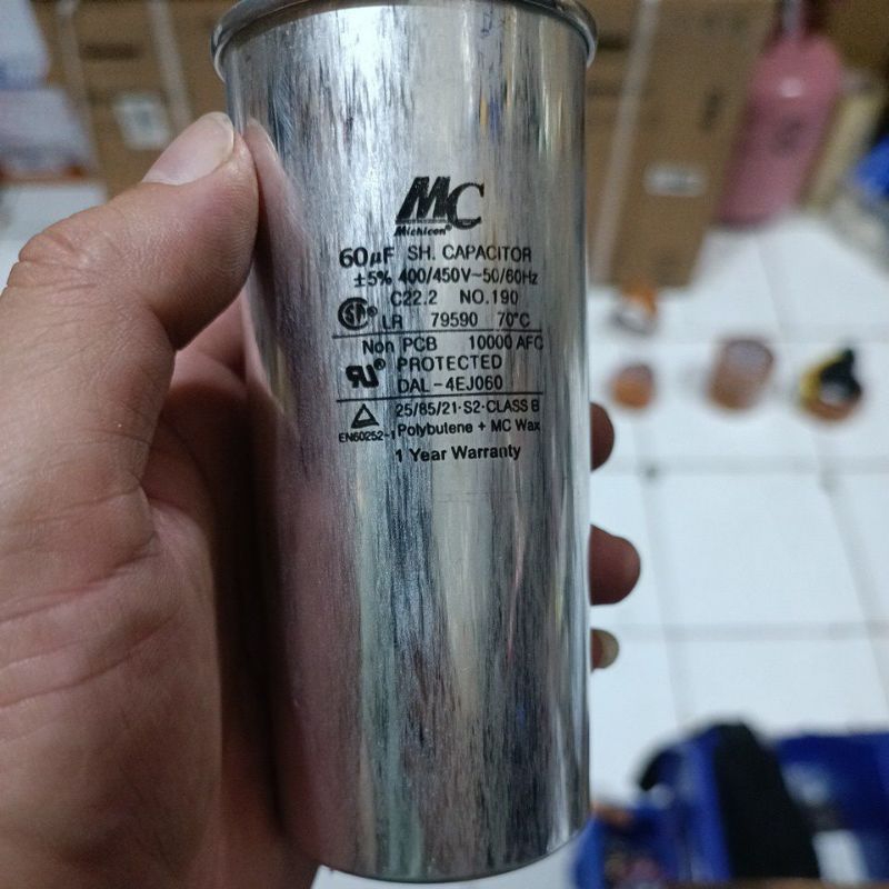 CAPASITOR AC MC 60 UF CAPASITOR MEREK MC 60UF