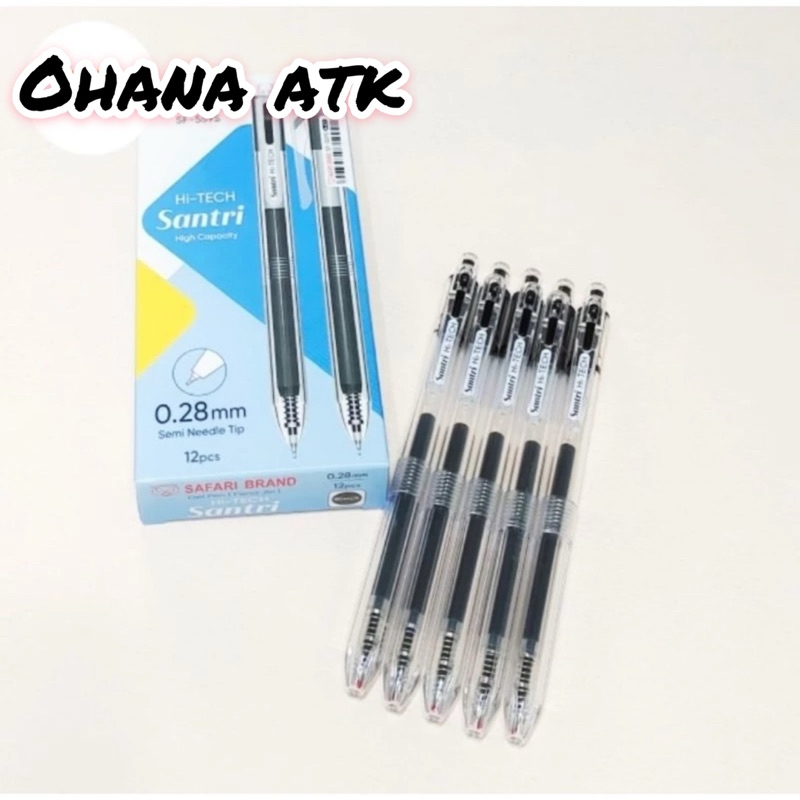 

(1pcs) Pulpen/Gel Pen Hi-Tech-H SANTRI CLICK CETEKAN SAFARI 0,28