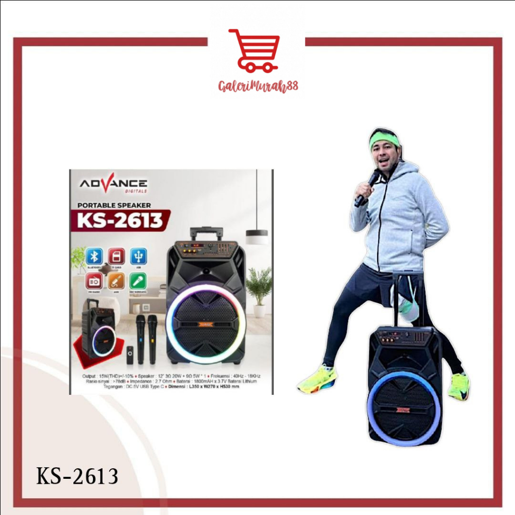 ADVANCE SPEAKER PORTABLE BLUETOOTH S-70 / Plus Mic Karaoke Advance S70 Speaker / ADVANCE KS-2613 Spe