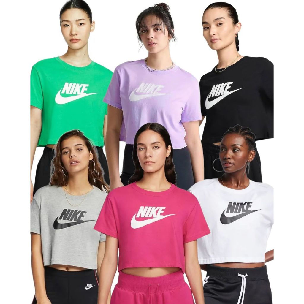 Kaos Crop Top Nike Women's Logo Essential Cropped T-Shirt
