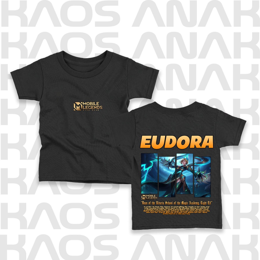 Kaos Anak ML Eudora/ Kaos Distro Anak/Kaos Anak Hero ML Keren/Skin ML/Kaos Catton Combad Murah Adem/