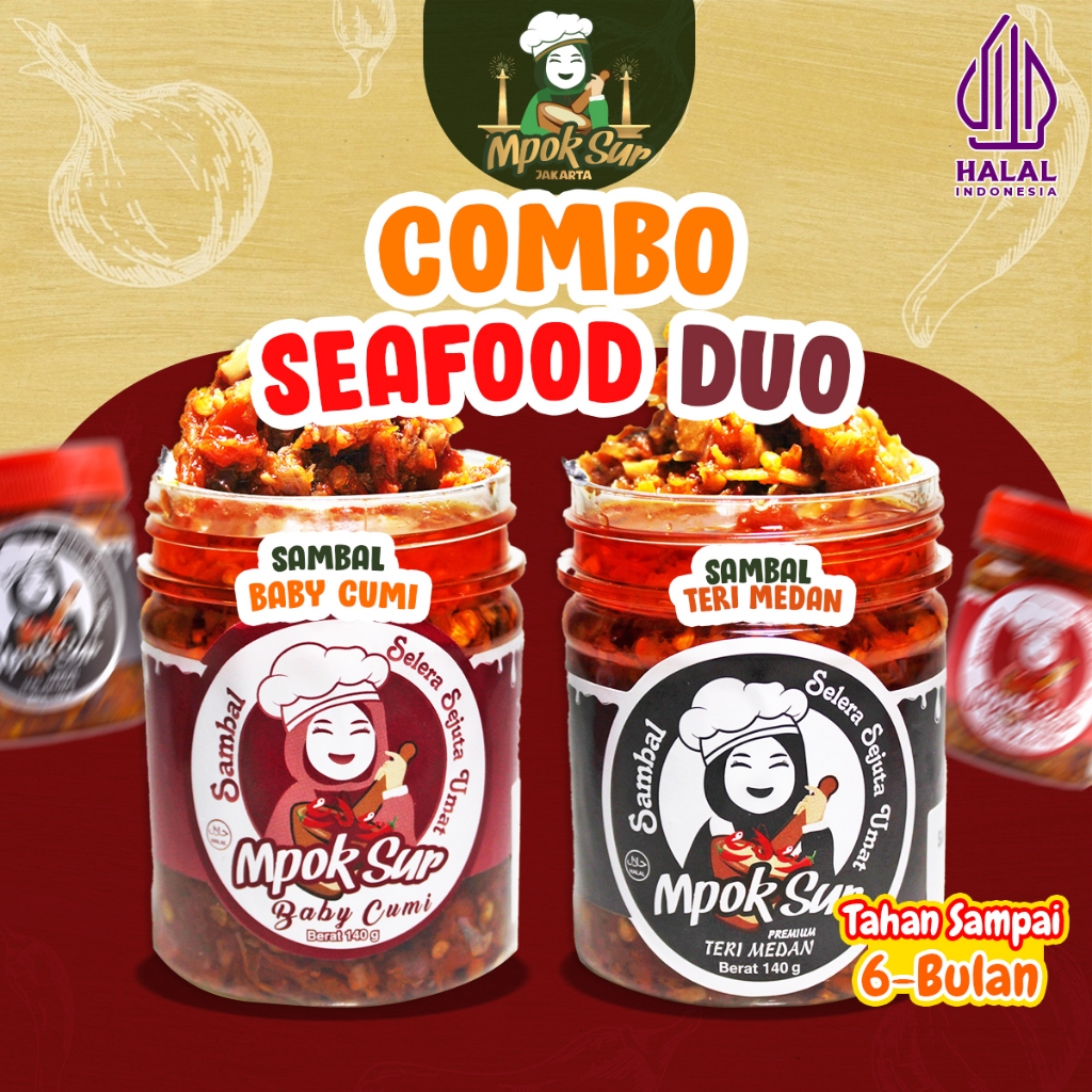 

Mpok Sur – Combo Sambal Seafood Duo Sambal Baby Cumi Dan Sambal Teri Medan