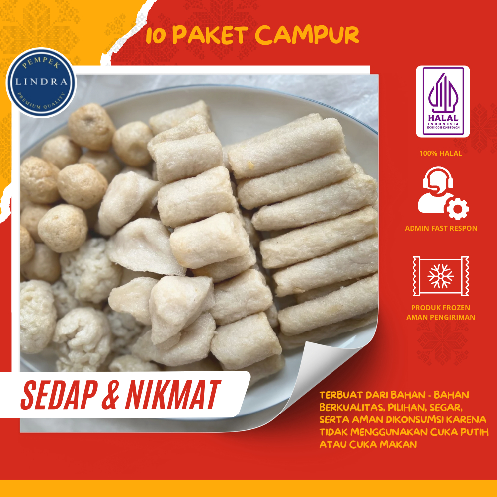 

BUY 10 PAKET (CAMPUR) Pempek palembang asli, pempek tenggiri Lezat & Premium 100% HALAL